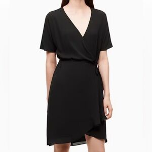 Babaton Wallace Wrap Dress Black XXS NWT